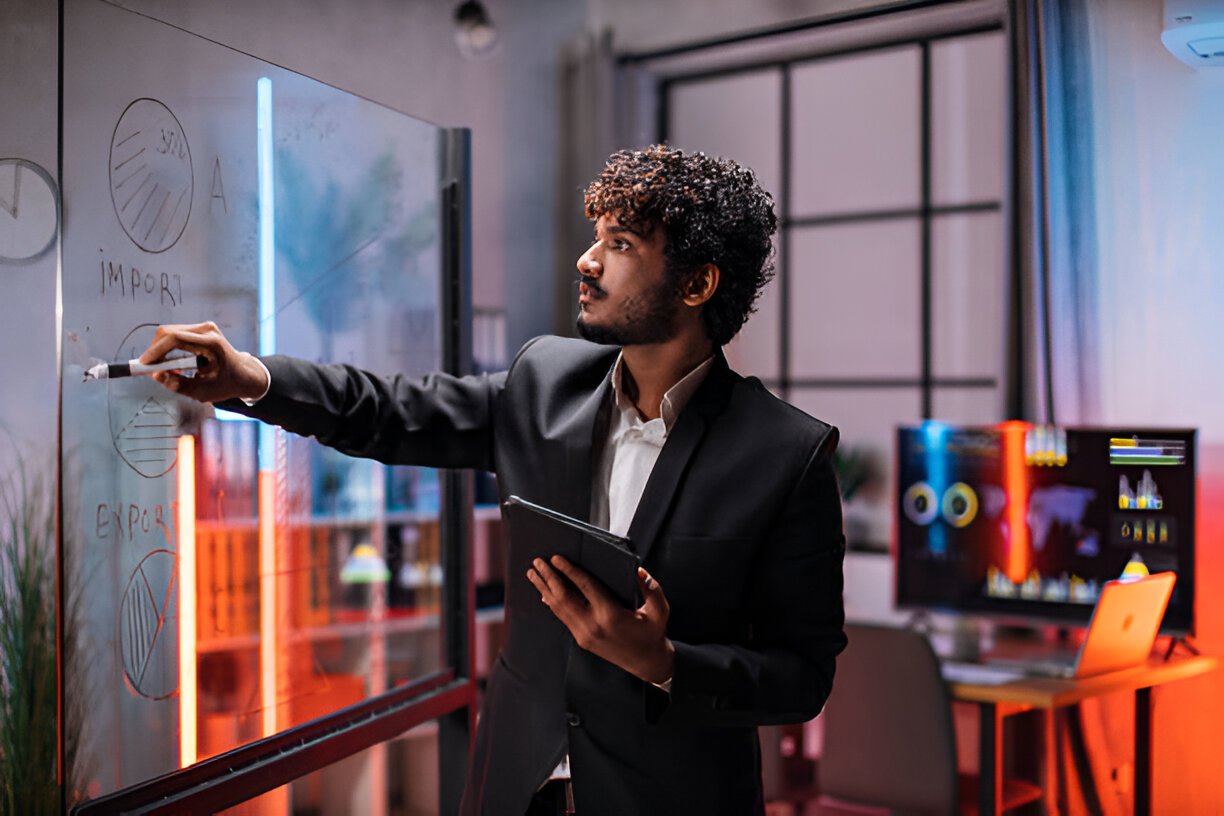 Young Businessman Presenting