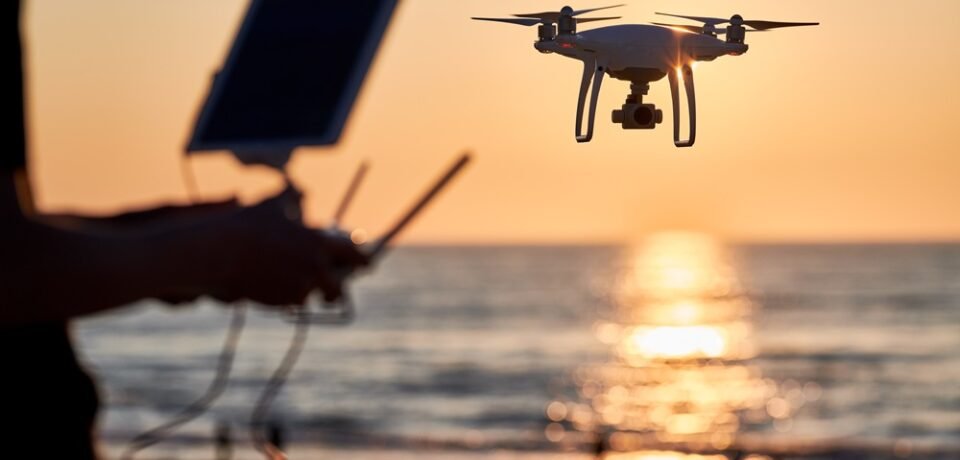 Drone,Operated,By,Young,Man,Flying,Over,An,Sea